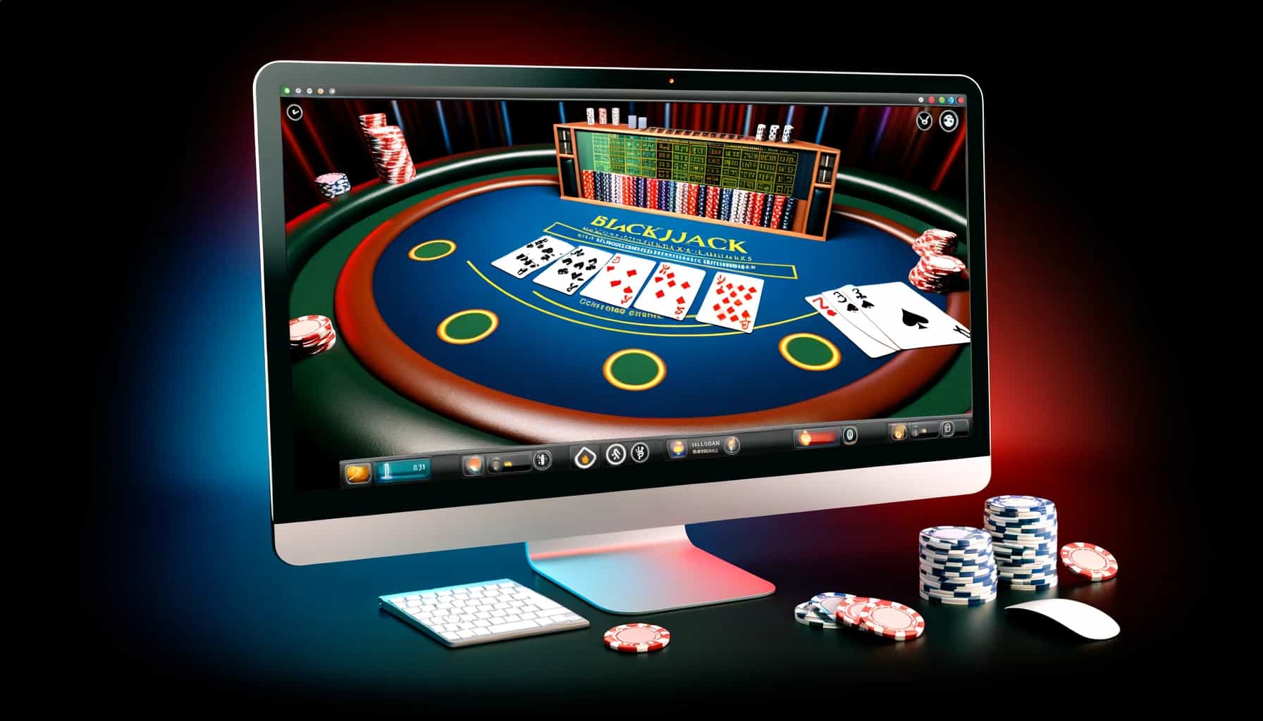 blackjack casino setup on screen
