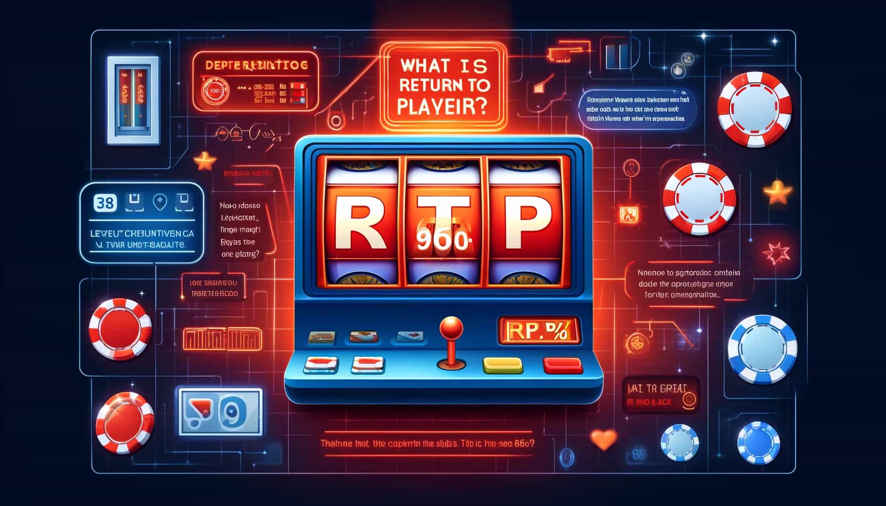 Slot machine with RTP on screen