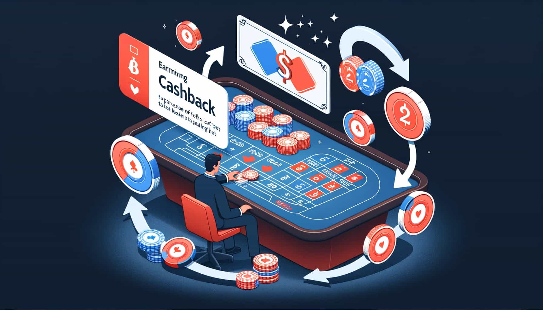 illustration showing how cashback function at casino games