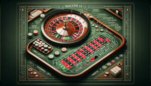 Illustration of roulette table with chips