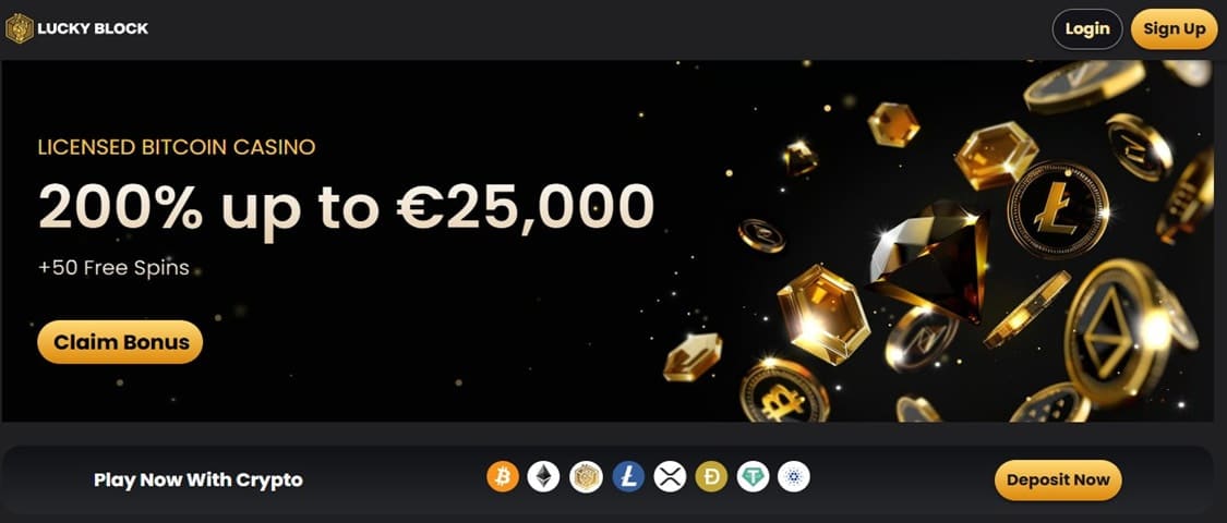 Oversikt over Lucky Block 200 % bonus kampanje